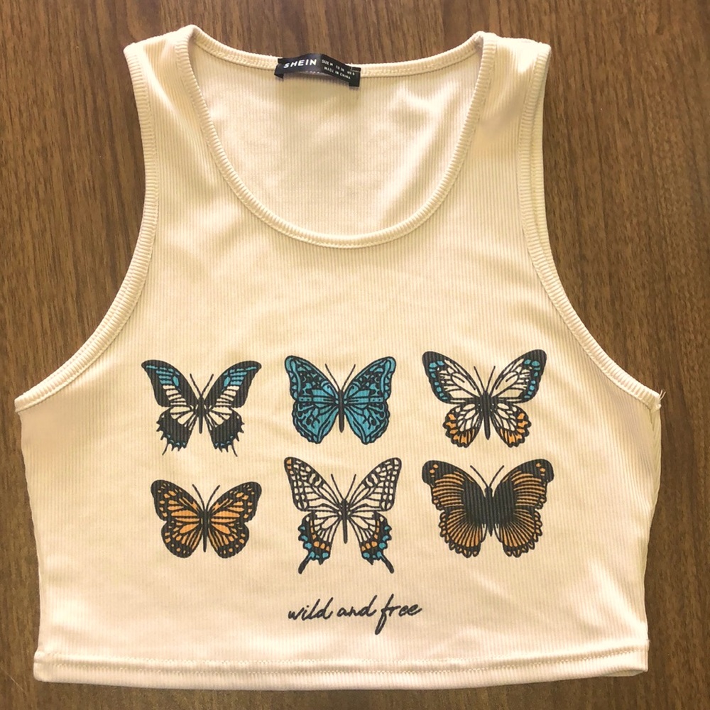 Shein Butterfly Crop Top